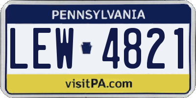 PA license plate LEW4821