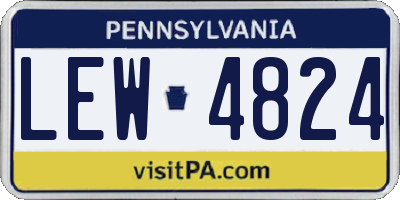 PA license plate LEW4824