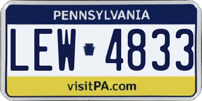 PA license plate LEW4833