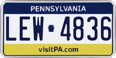 PA license plate LEW4836