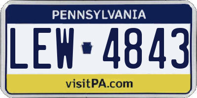 PA license plate LEW4843