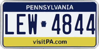PA license plate LEW4844