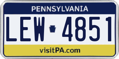 PA license plate LEW4851