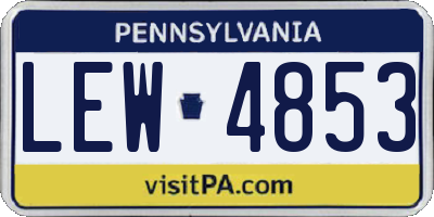 PA license plate LEW4853
