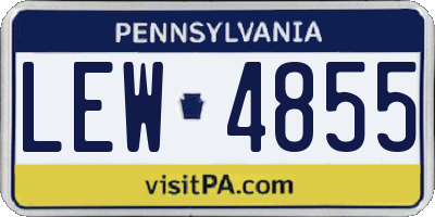PA license plate LEW4855