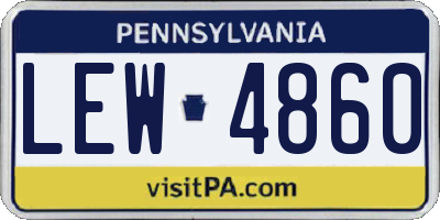 PA license plate LEW4860