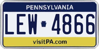 PA license plate LEW4866