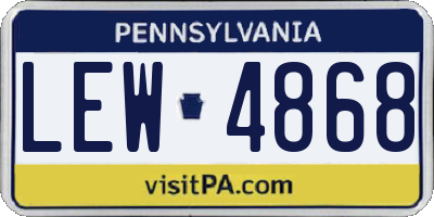 PA license plate LEW4868