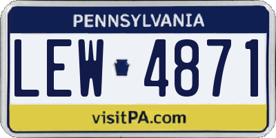 PA license plate LEW4871
