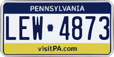 PA license plate LEW4873