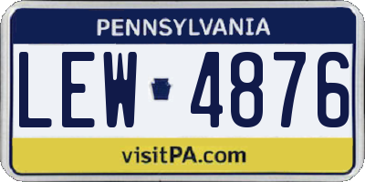 PA license plate LEW4876