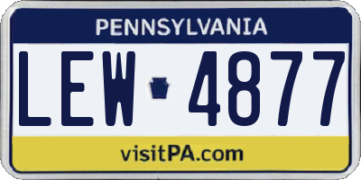 PA license plate LEW4877