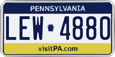 PA license plate LEW4880