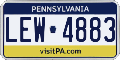 PA license plate LEW4883