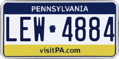 PA license plate LEW4884