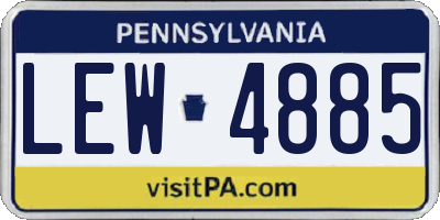 PA license plate LEW4885