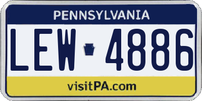 PA license plate LEW4886