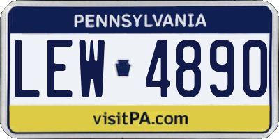 PA license plate LEW4890
