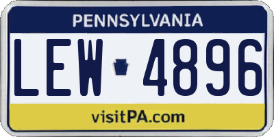 PA license plate LEW4896