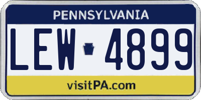 PA license plate LEW4899