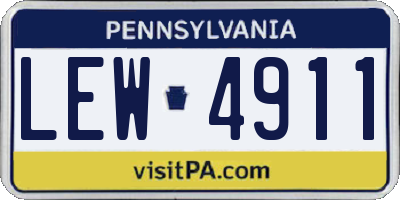 PA license plate LEW4911