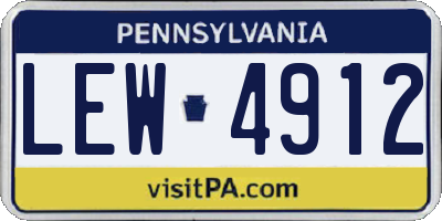 PA license plate LEW4912