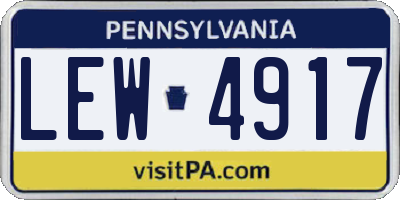PA license plate LEW4917