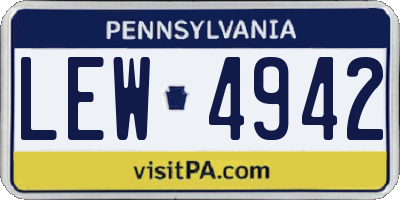 PA license plate LEW4942