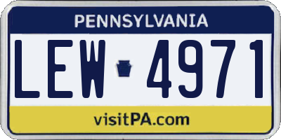 PA license plate LEW4971