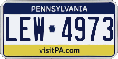 PA license plate LEW4973