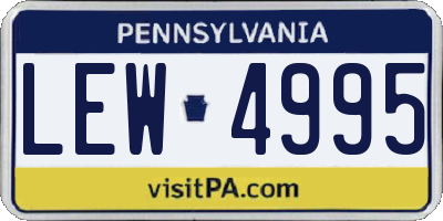 PA license plate LEW4995