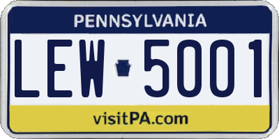 PA license plate LEW5001