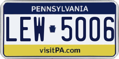 PA license plate LEW5006