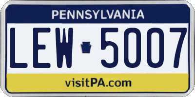 PA license plate LEW5007
