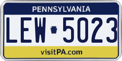 PA license plate LEW5023
