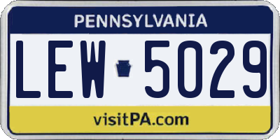 PA license plate LEW5029
