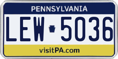 PA license plate LEW5036