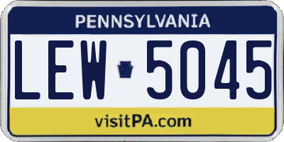 PA license plate LEW5045