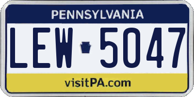 PA license plate LEW5047