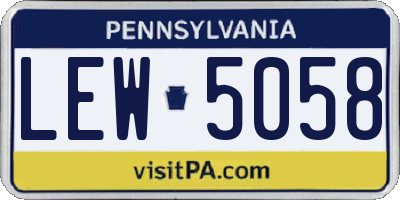 PA license plate LEW5058