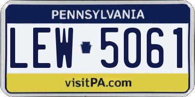 PA license plate LEW5061