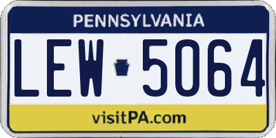 PA license plate LEW5064