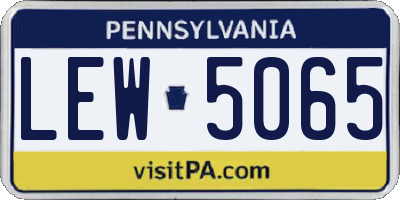 PA license plate LEW5065