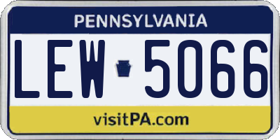 PA license plate LEW5066