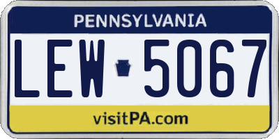 PA license plate LEW5067