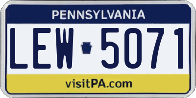 PA license plate LEW5071