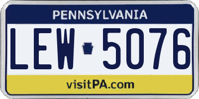 PA license plate LEW5076