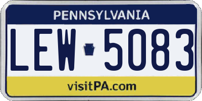PA license plate LEW5083