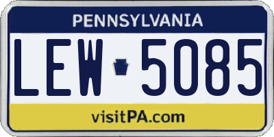 PA license plate LEW5085