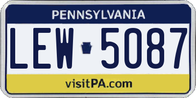 PA license plate LEW5087